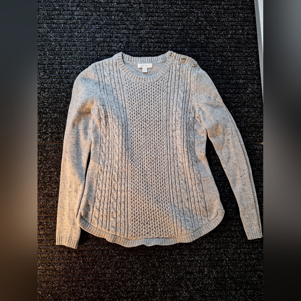 Charter Club Light Gray Cable Knit Sweater
